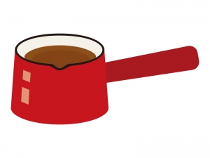 赤い片手鍋 ミルクパンのイラスト イラスト無料 かわいいテンプレート