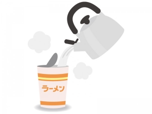 カップラーメンとやかんのイラスト イラスト無料 かわいいテンプレート