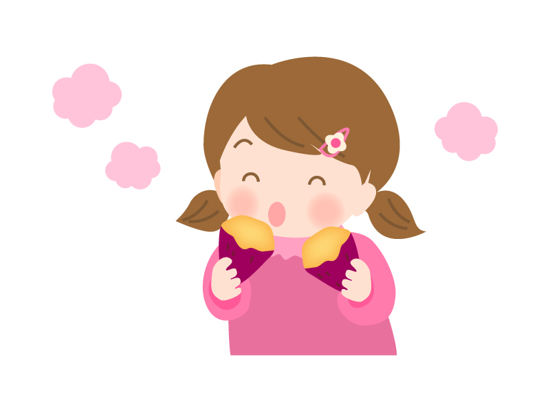 焼き芋を食べる子供のイラスト イラスト無料 かわいいテンプレート