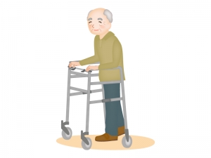 歩行器とお年寄りのイラスト イラスト無料 かわいいテンプレート