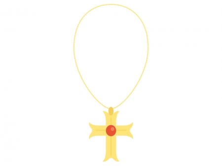 十字架・クロスのネックレスのイラスト
