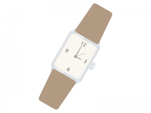 革ベルトの腕時計のイラスト イラスト無料 かわいいテンプレート