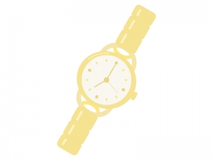 ゴールドの腕時計のイラスト イラスト無料 かわいいテンプレート