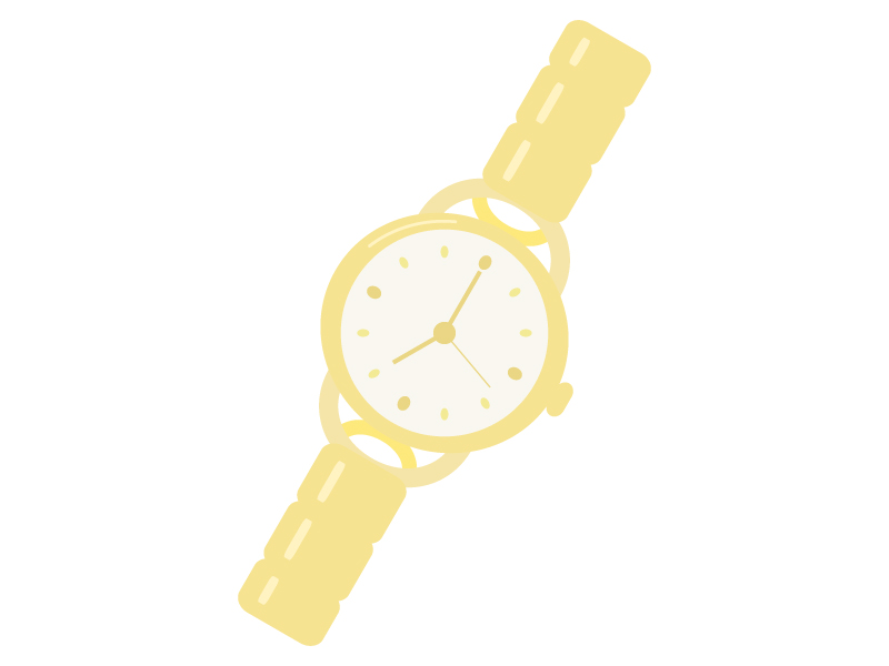 ゴールドの腕時計のイラスト