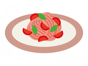 トマトソースのパスタのイラスト イラスト無料 かわいいテンプレート