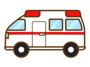 手書き風の救急車のイラスト イラスト無料 かわいいテンプレート