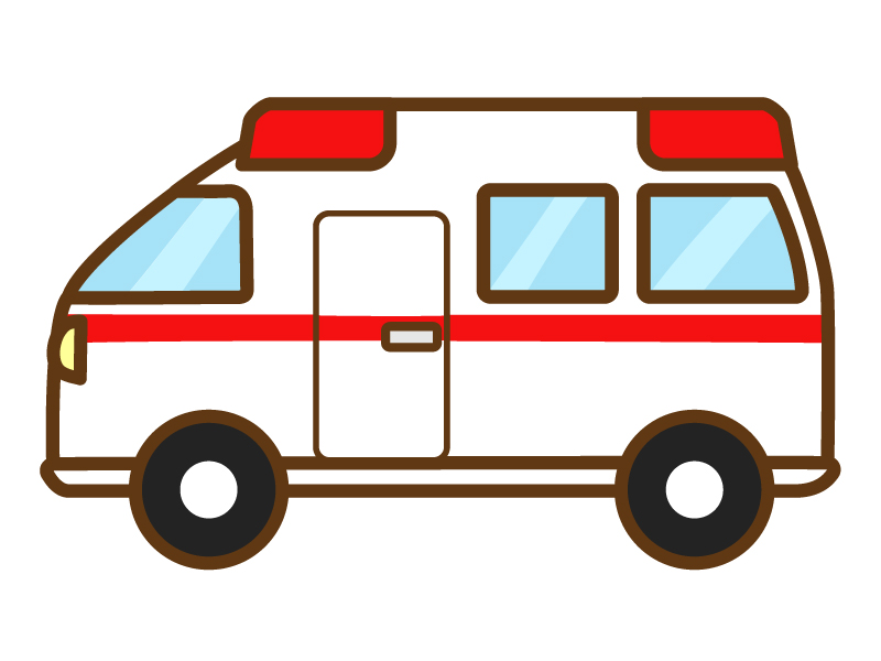 手書き風の救急車のイラスト