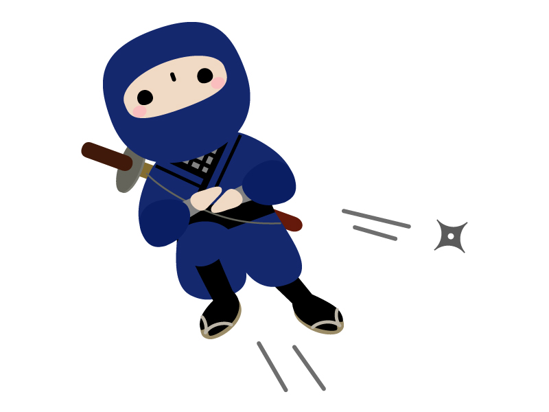 手裏剣を投げる忍者のイラスト