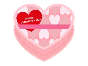 バレンタイン ピンクのハートのチョコレート箱イラスト イラスト無料 かわいいテンプレート