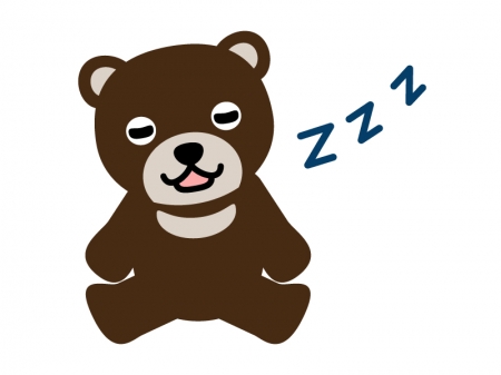 寝ているかわいいクマのイラスト
