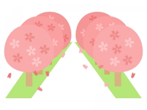 桜並木のイラスト イラスト無料 かわいいテンプレート