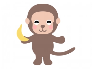 バナナを持ったお猿さんのイラスト イラスト無料 かわいいテンプレート