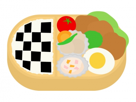 から揚げのお弁当のイラスト