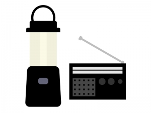 防災グッズ ランプとラジオのイラスト イラスト無料 かわいいテンプレート