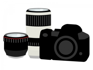 カメラ ダブルズームキットのイラスト02 イラスト無料 かわいいテンプレート