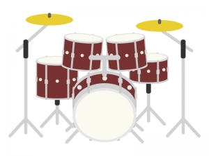 楽器 ドラムセットのイラスト イラスト無料 かわいいテンプレート