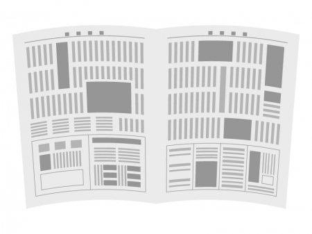 広げた新聞紙のイラスト