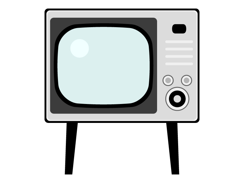 レトロなブラウン管テレビのイラスト02