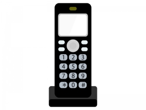 家庭用の電話機 子機のイラスト イラスト無料 かわいいテンプレート