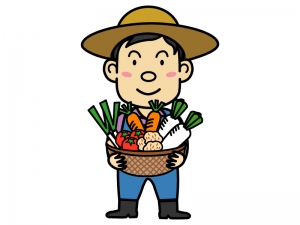 野菜の収穫と農家さんのイラスト イラスト無料 かわいいテンプレート