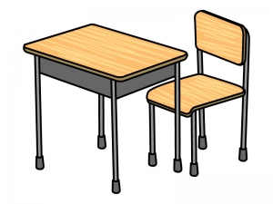学校の机と椅子のイラスト イラスト無料 かわいいテンプレート