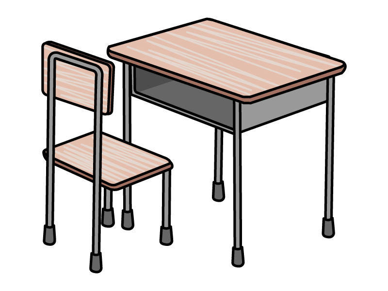 学校の机と椅子のイラスト02