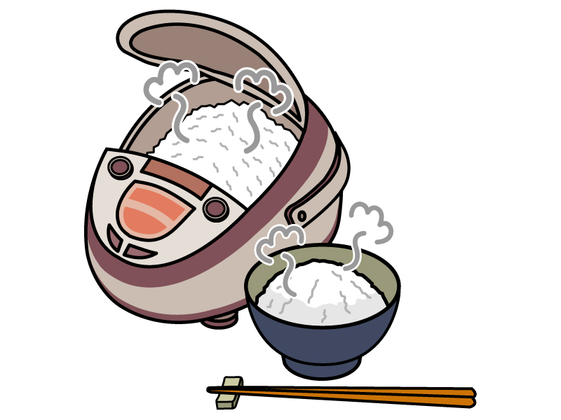 炊き立てのご飯のイラスト