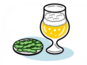 ビールと枝豆のイラスト イラスト無料 かわいいテンプレート