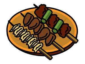 焼き鳥の盛り合わせのイラスト イラスト無料 かわいいテンプレート