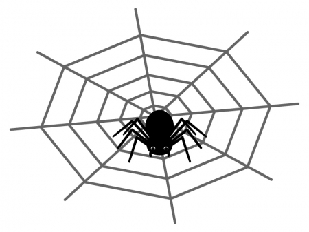 蜘蛛と蜘蛛の巣のイラスト