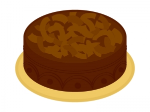 チョコレートケーキ ホール のイラスト イラスト無料 かわいいテンプレート
