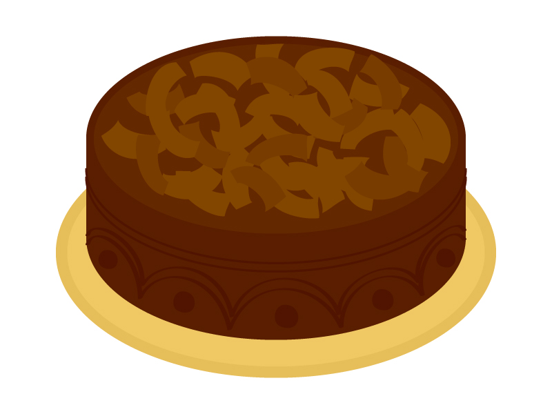 チョコレートケーキ（ホール）のイラスト
