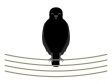 電線にとまっているカラスのイラスト
