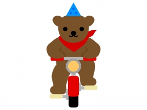 サーカス 自転車に乗るクマのイラスト イラスト無料 かわいいテンプレート