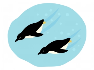 泳ぐペンギンのイラスト イラスト無料 かわいいテンプレート