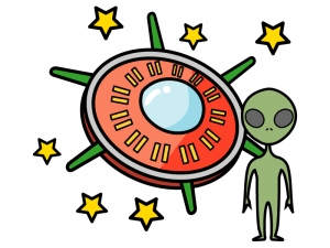 Ufoと宇宙人のイラスト イラスト無料 かわいいテンプレート