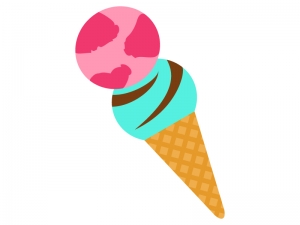 二段重ねのアイスクリームのイラスト イラスト無料 かわいいテンプレート