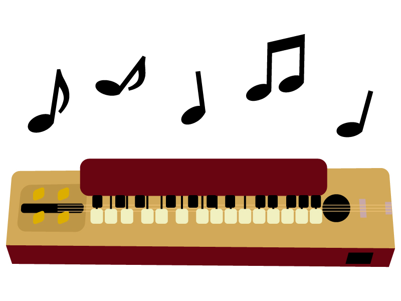 音符と大正琴のイラスト