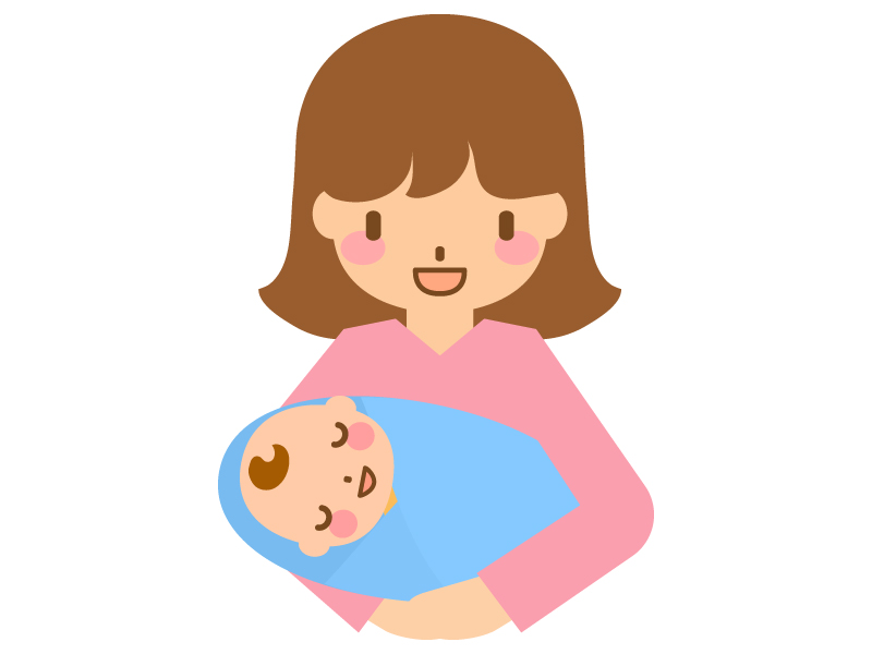 赤ちゃんを抱っこするママのイラスト