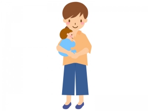 赤ちゃんを抱っこするママのイラスト02 イラスト無料 かわいい