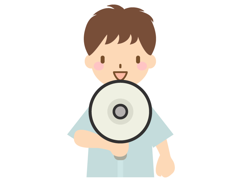 拡声器を使う人のイラスト