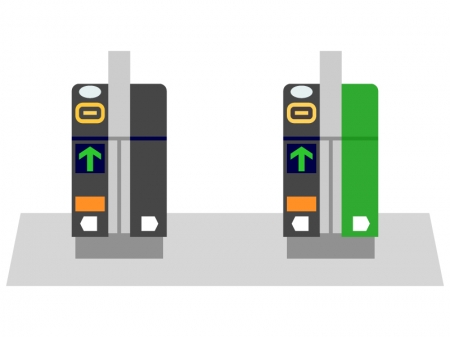 駅の自動改札機のイラスト