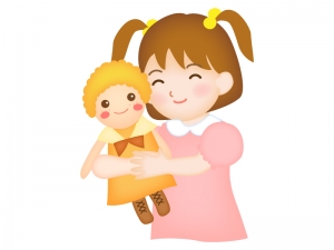 ぬいぐるみと子どものイラスト イラスト無料 かわいいテンプレート