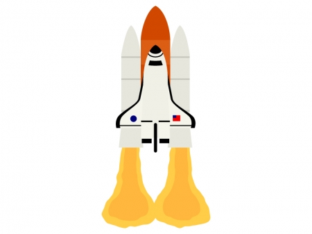 スペースシャトルの打ち上げのイラスト