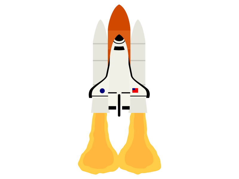 スペースシャトルの打ち上げのイラスト