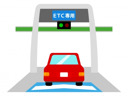 道路のETCゲートのイラスト