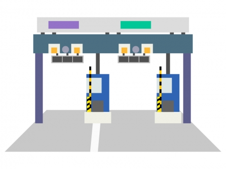 道路の料金所のイラスト