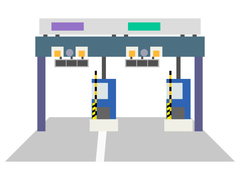 道路の料金所のイラスト イラスト無料 かわいいテンプレート