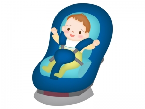 チャイルドシートと赤ちゃんのイラスト02 イラスト無料 かわいいテンプレート