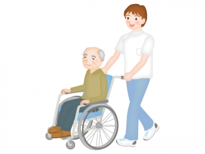 車椅子のお年寄りと介護士さんのイラスト イラスト無料 かわいいテンプレート